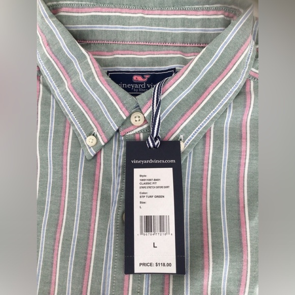 Vineyard Vines Mens Striped Oxford Stretch Long Sleeve Button Down Shirt NWT - Picture 4 of 12